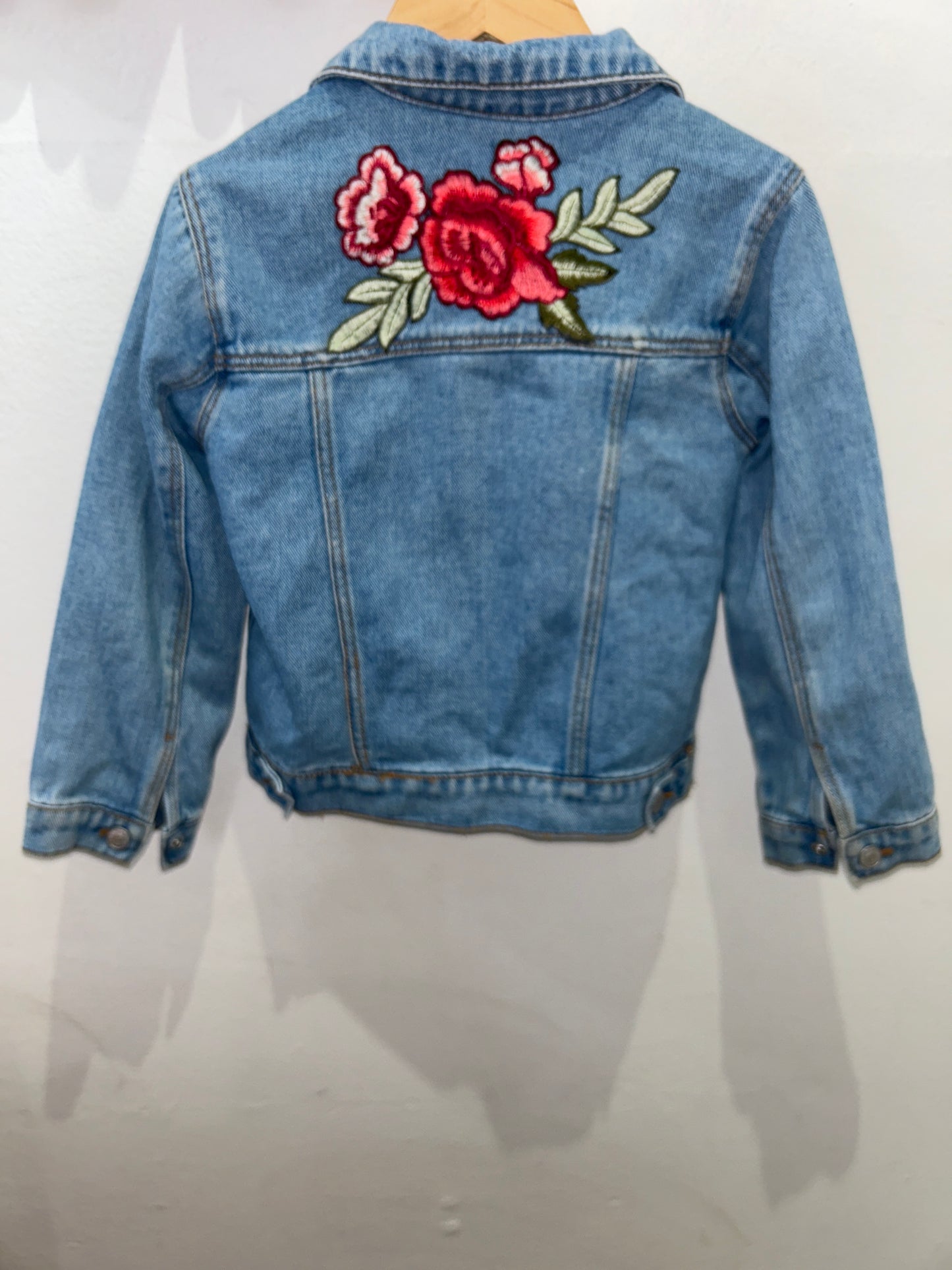 Rose embrodiery denim jacket 4-5y