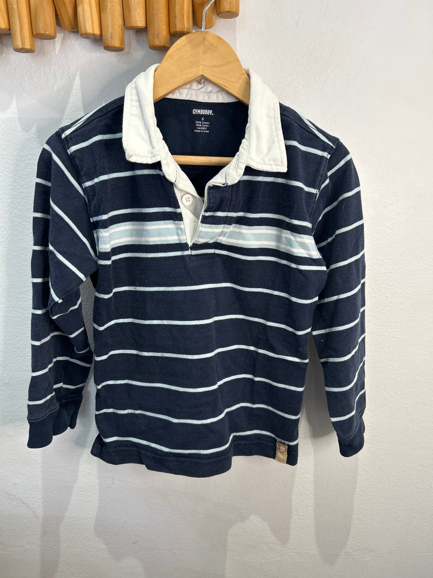 Navy stripes rugby shirt 5y