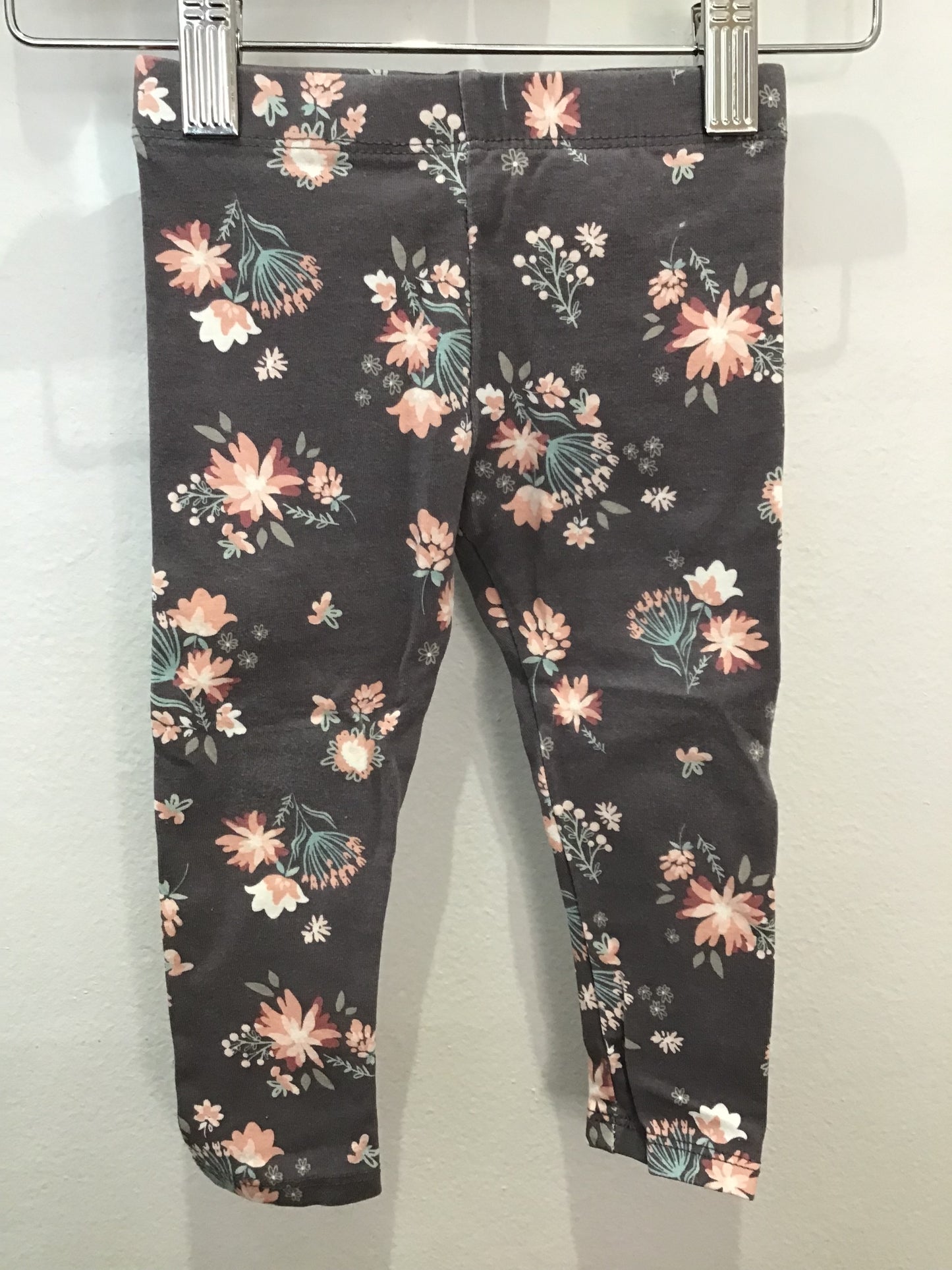 Leggings grey floral 9m
