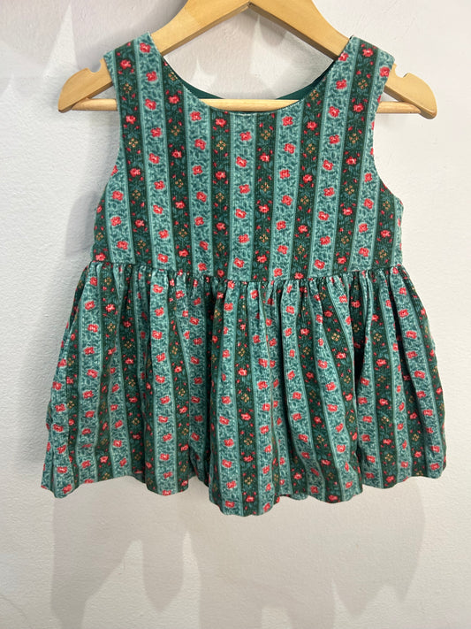Vintage green cord dress 6m
