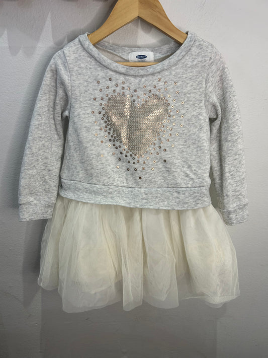 Sequin heart tulle dress 2y