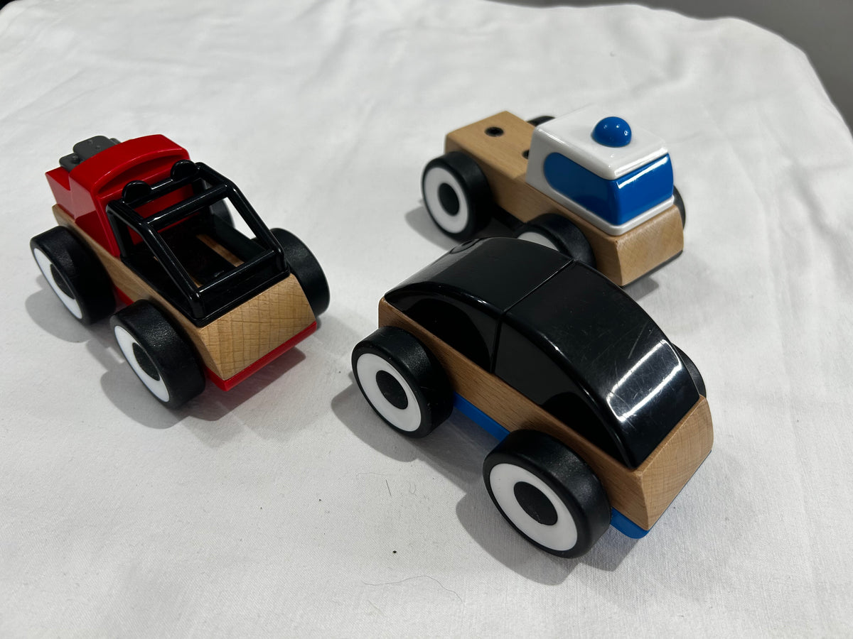 3-piece Wooden Car Set
