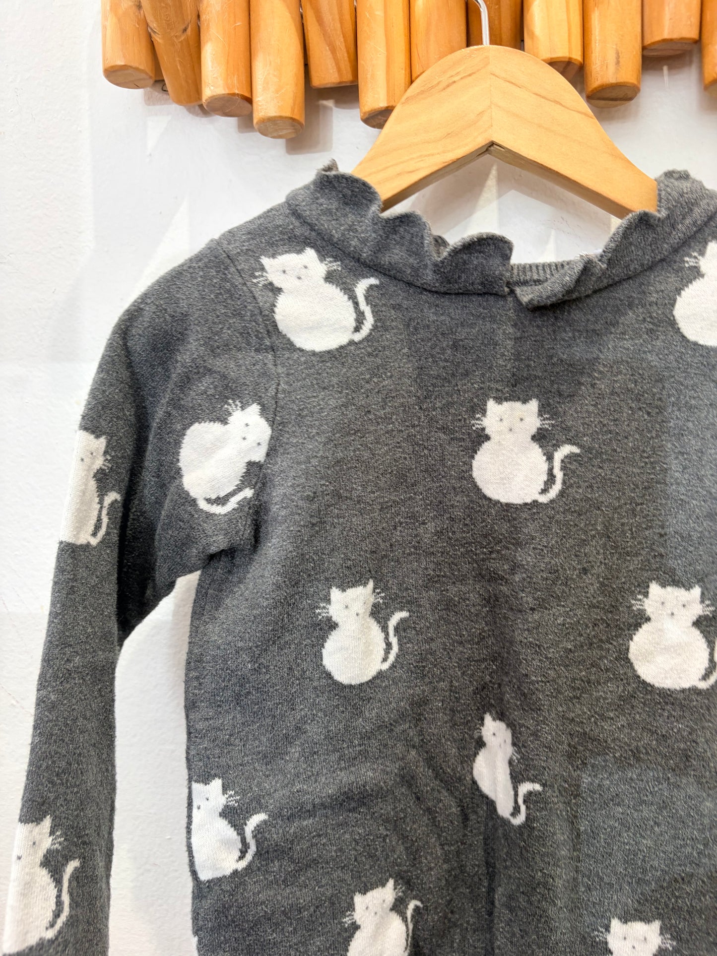 Jacadi cats sweatr dress 24m