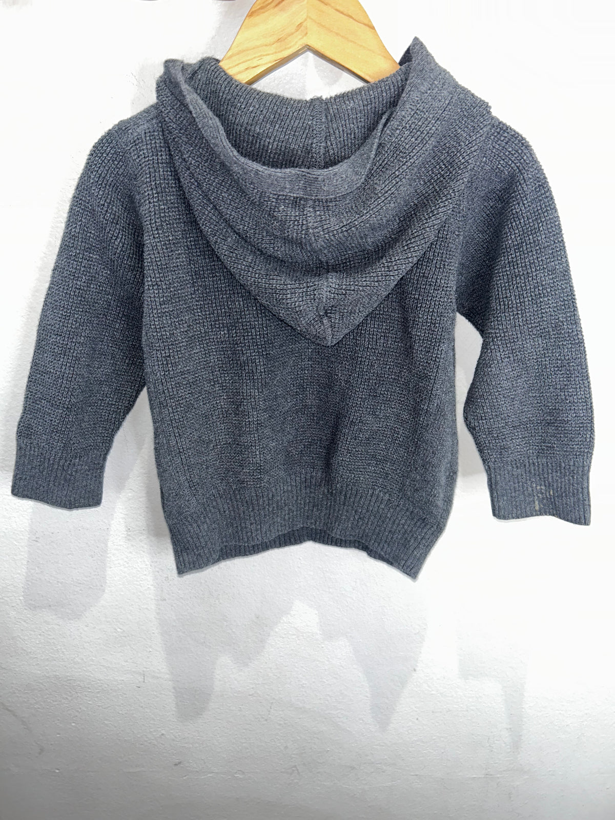Grey waffle weave pullover 18-24m