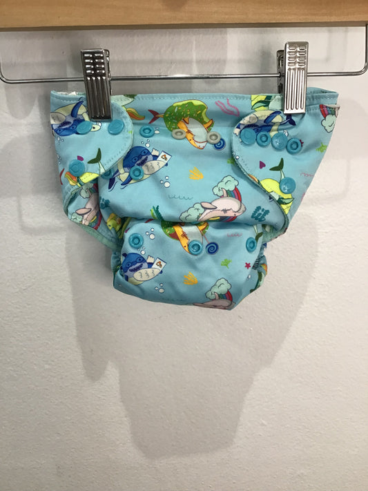 Reusable diaper (good for swim) - one size - undersea