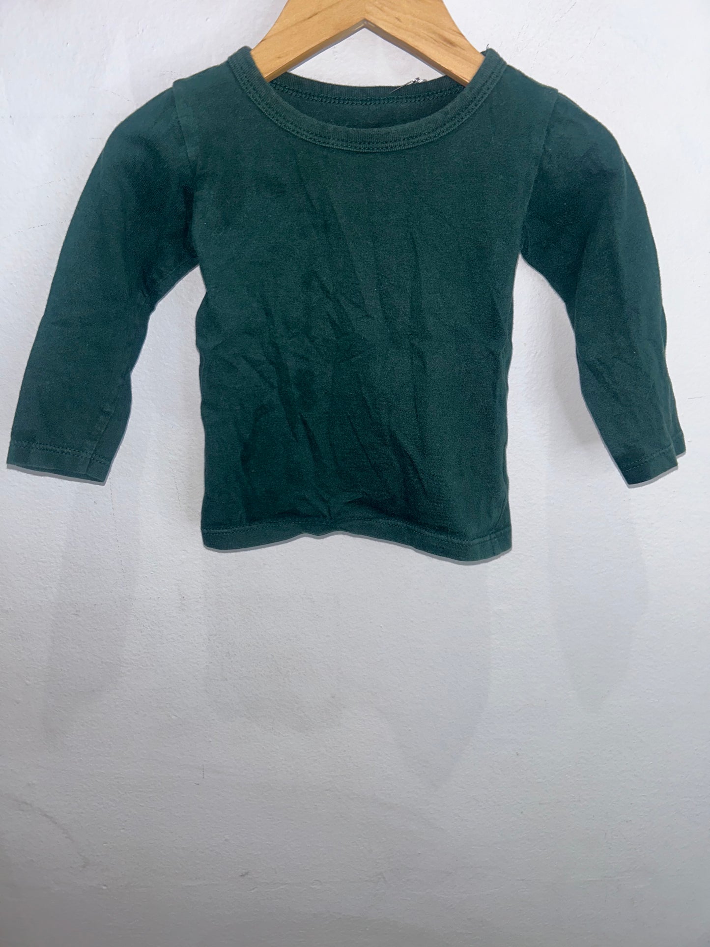 Minimioche green longsleeve 6-12m
