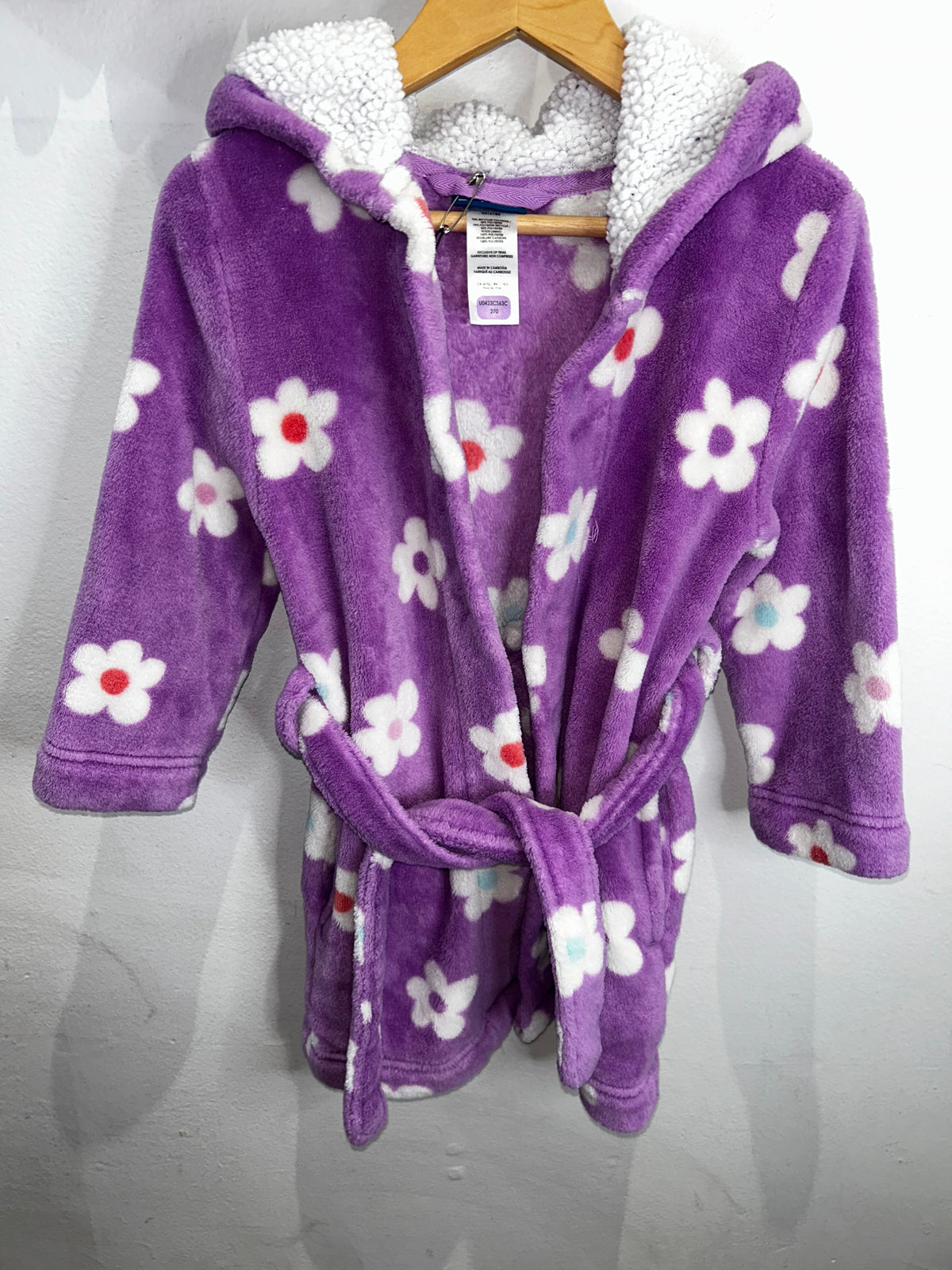 Purple flower housecoat  4-5y