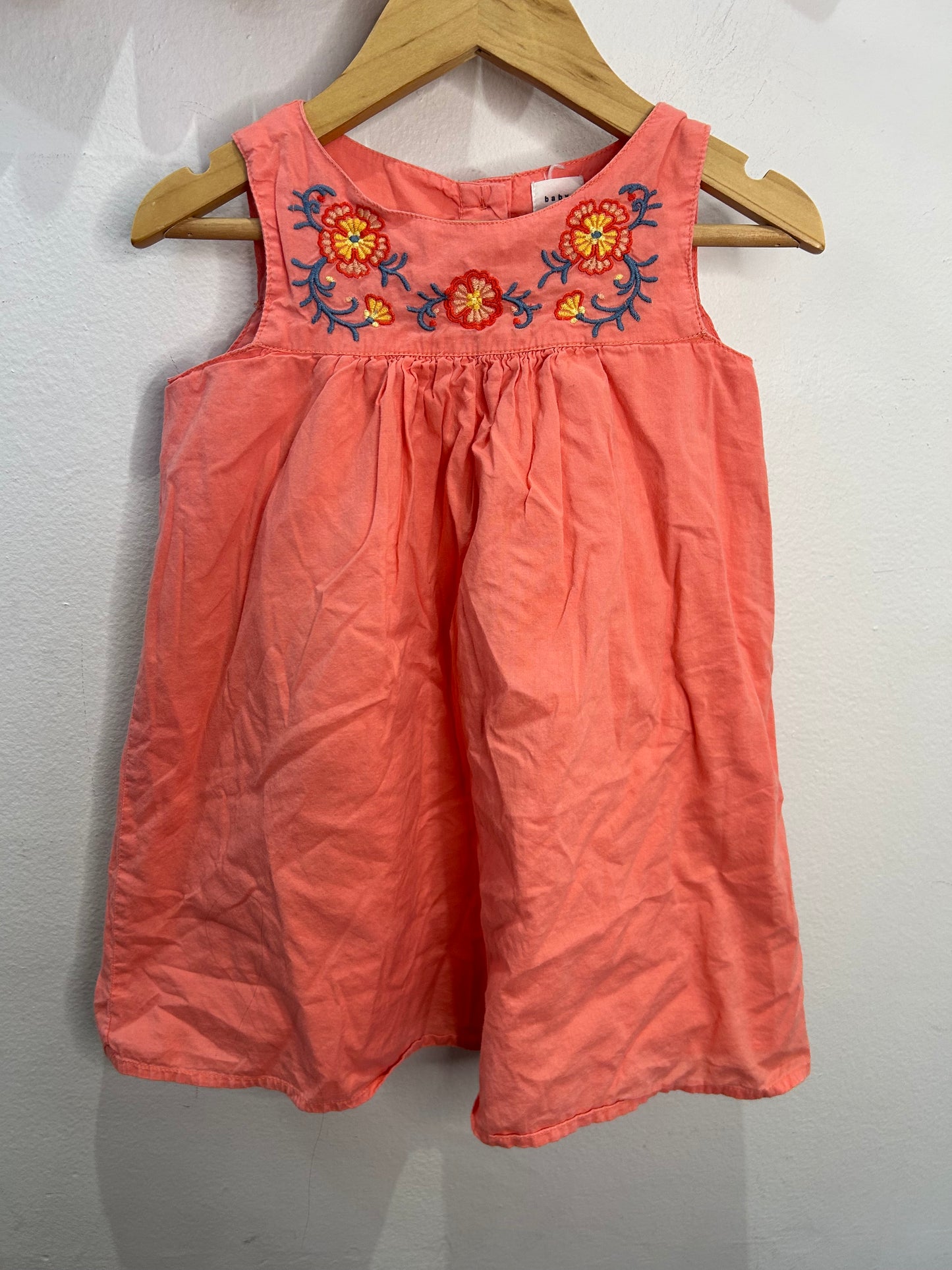 Peach embroidered dress 3y