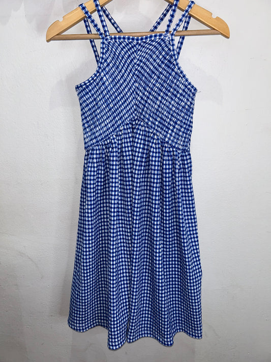 Blue checkered dress 8y