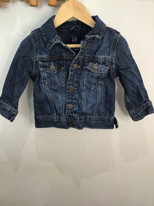 Darkwash fitted denim jacket 12-18m