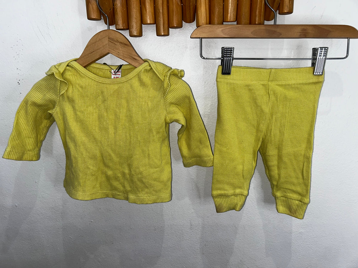 Yellow waffle set 0-3m