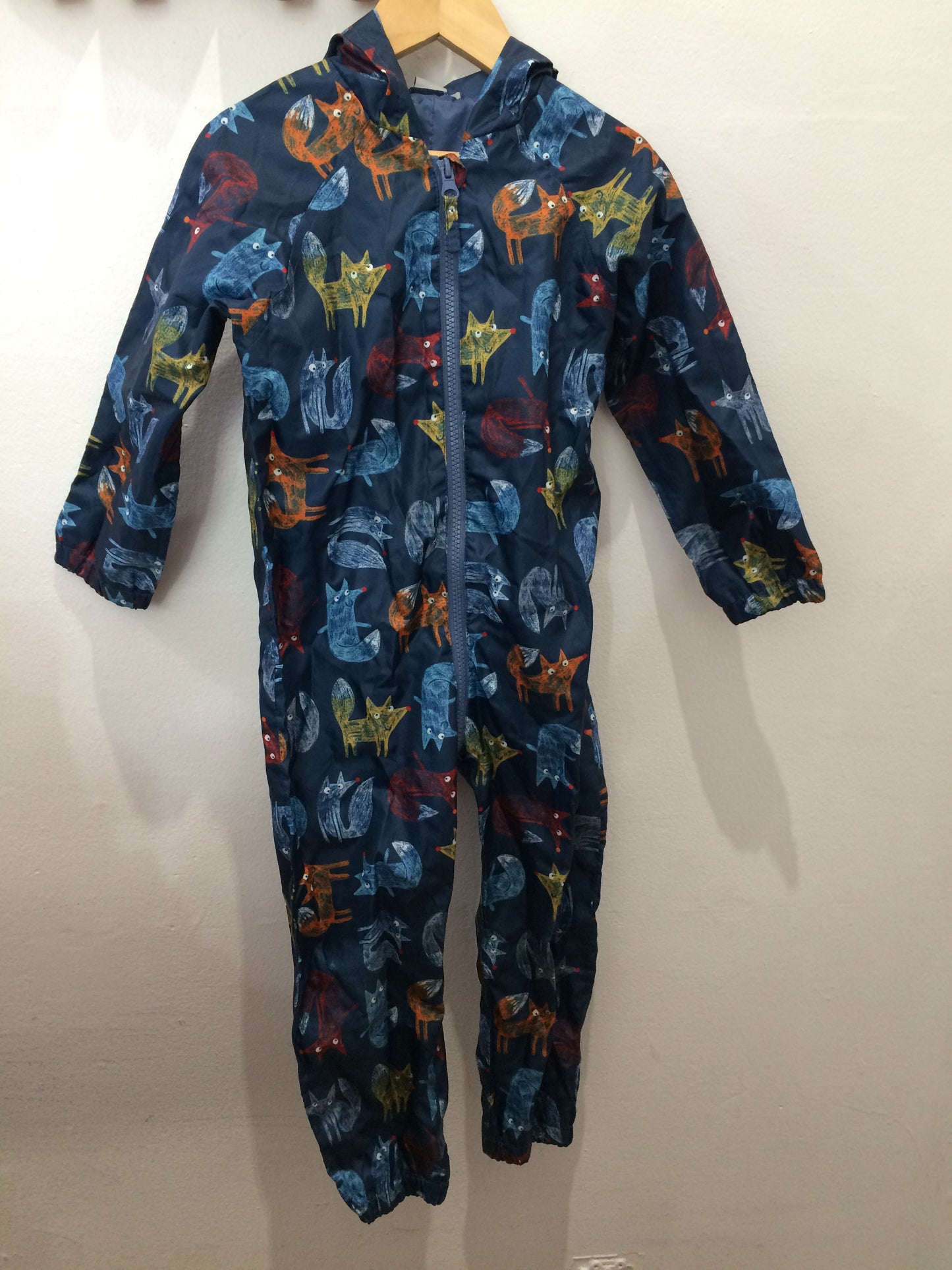 Fox rain suit in backpack 3-4y