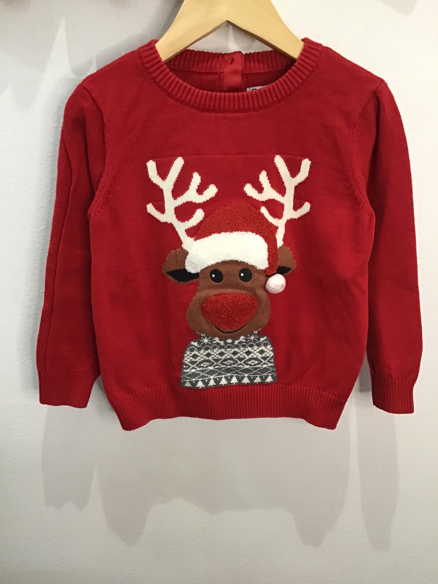 Sweater Rudolph red 3y