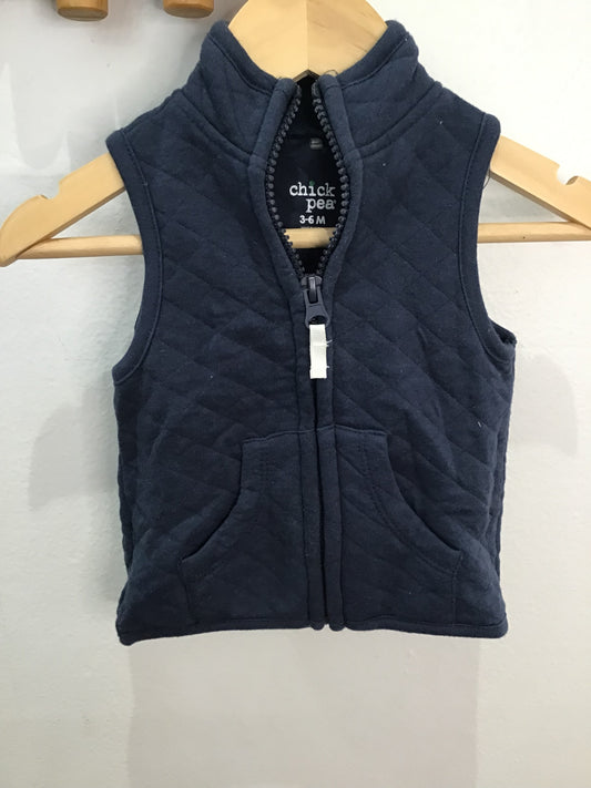 Navy quilt vest 3-6m
