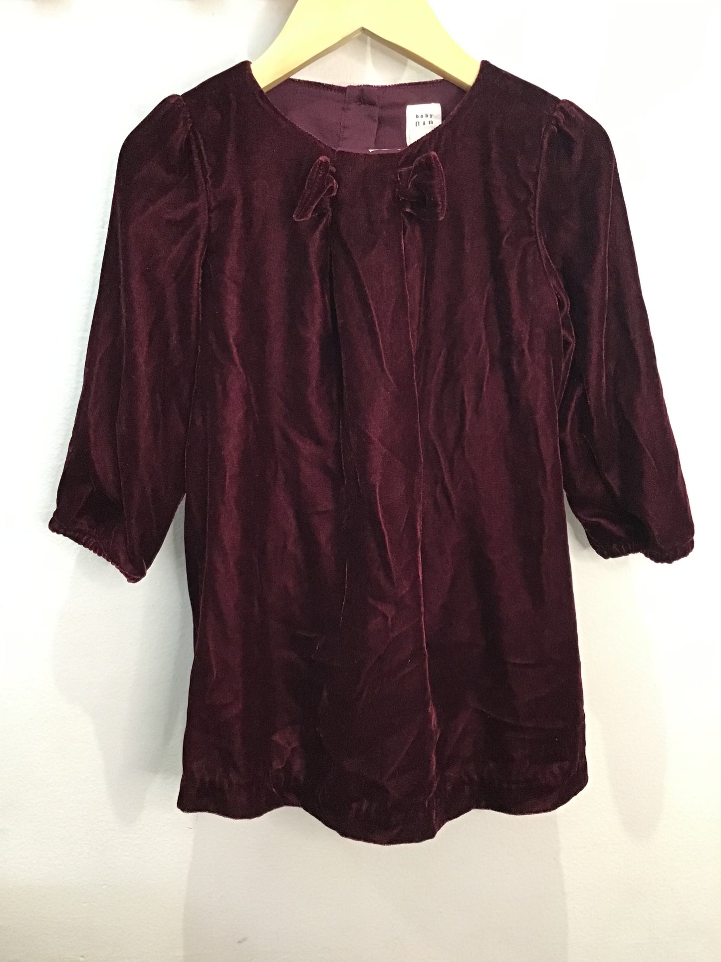 Dress maroon velvet 2y