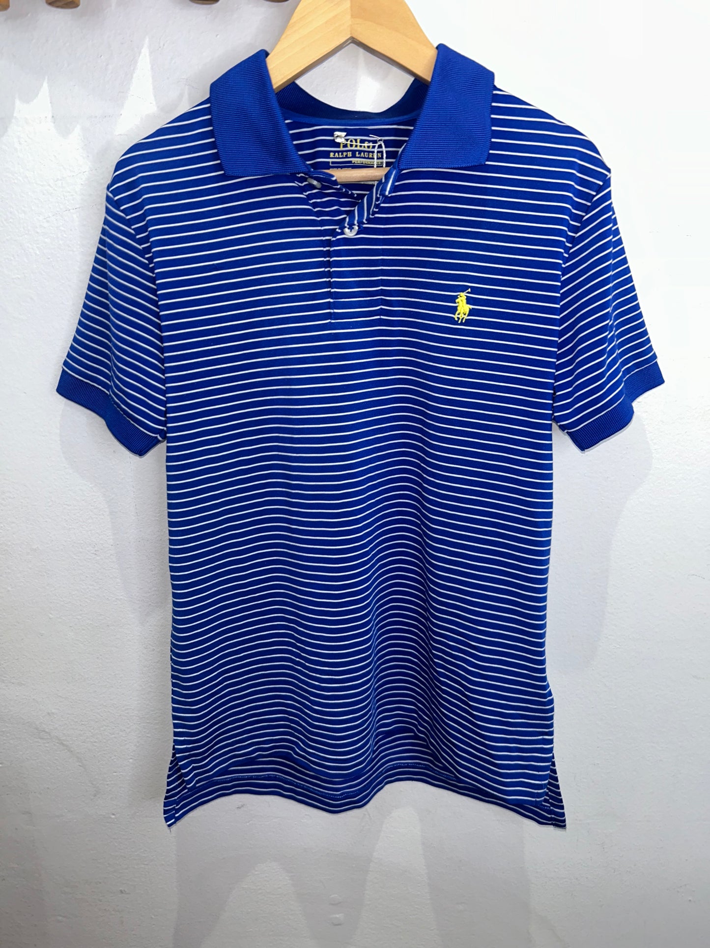 Blue striped polo 8y