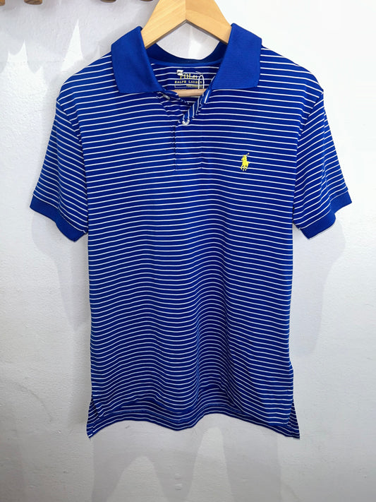 Blue striped polo 8y