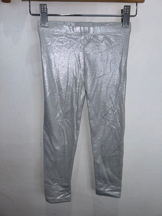 Sparkly silver leggings 3y