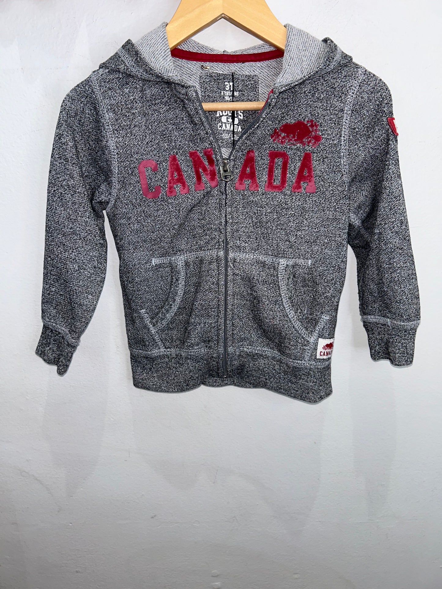 Roots salt and pepper hoodie 5y