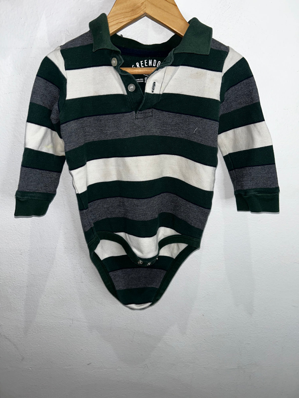 Green rugby onesie 24m