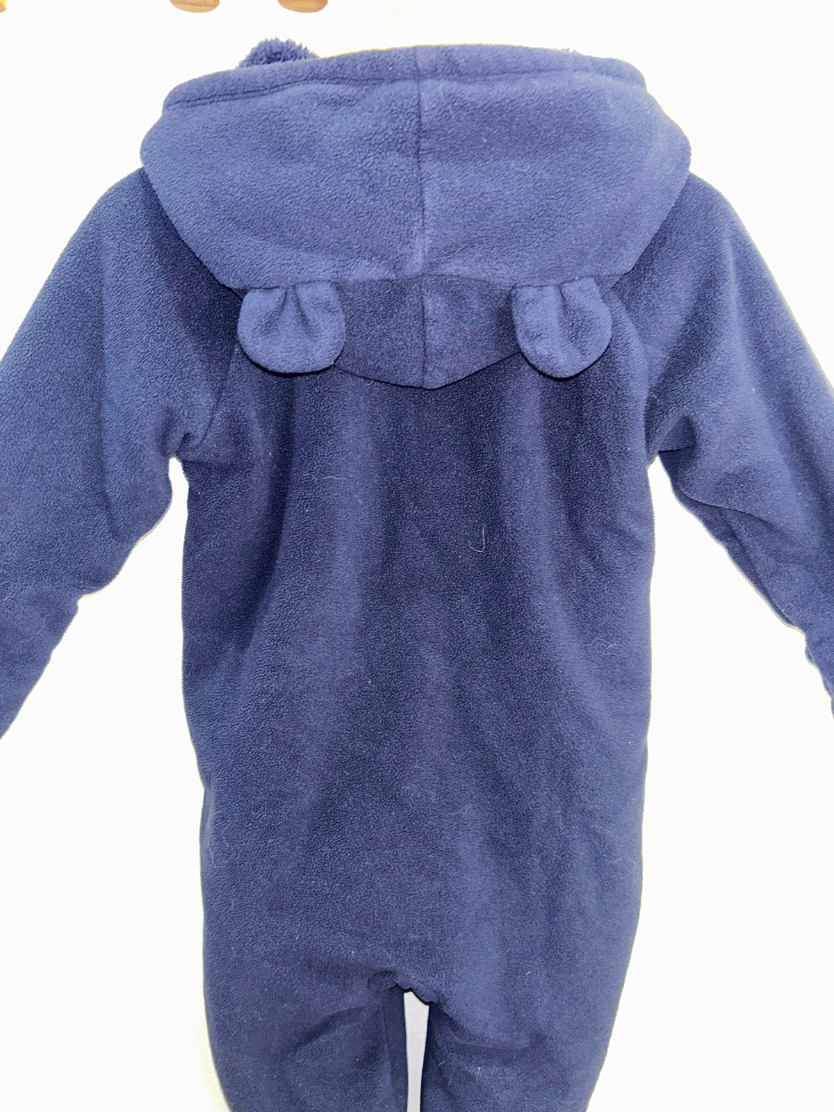 Bear navy fleece romper 12-18m