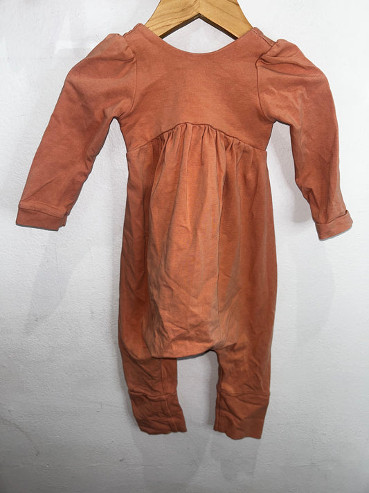 Peach romper handmade 6-12m