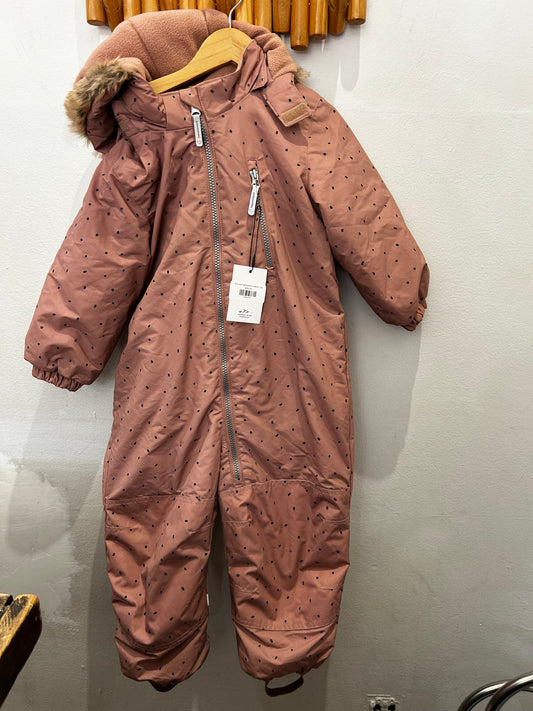 Pink dots lightweight snowsuit 2-4y