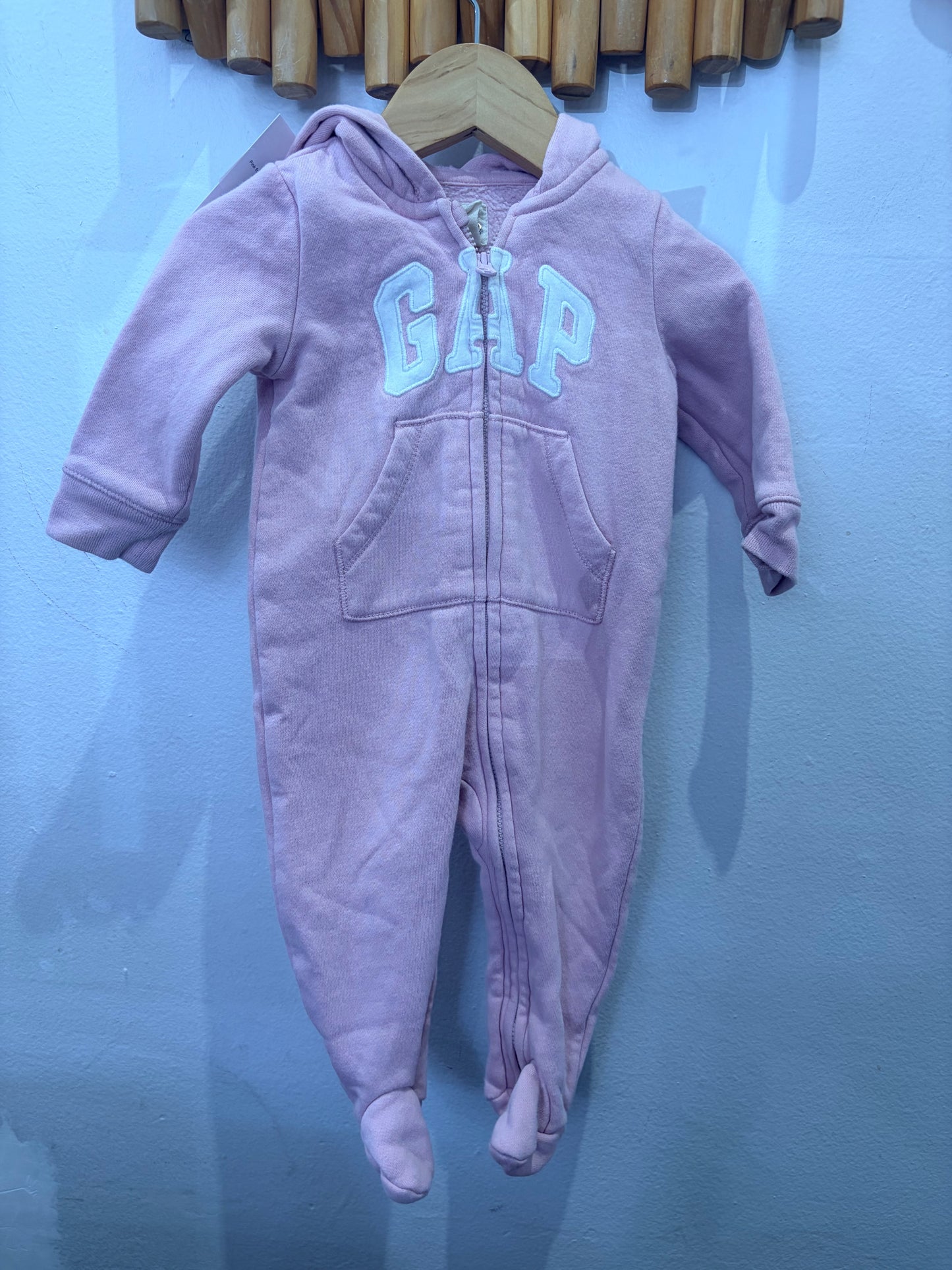 Pink footed sweatshirt romper 3-6m