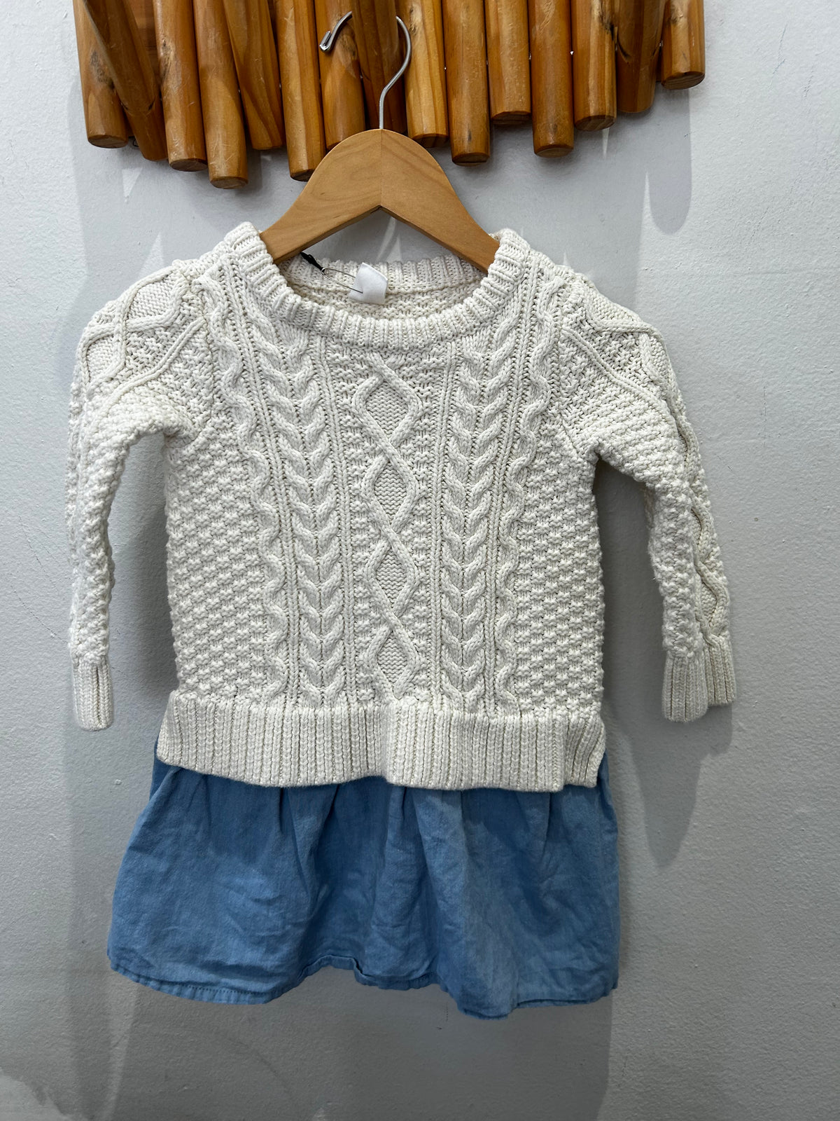Cable knit sweater dress 2y