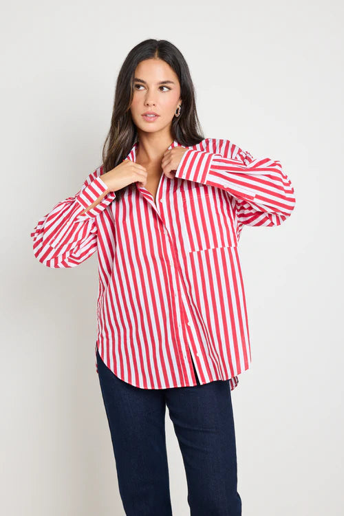 Pink stripes shirt L