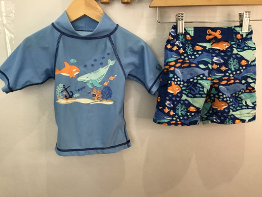 Swimset whale two piece 12-18m