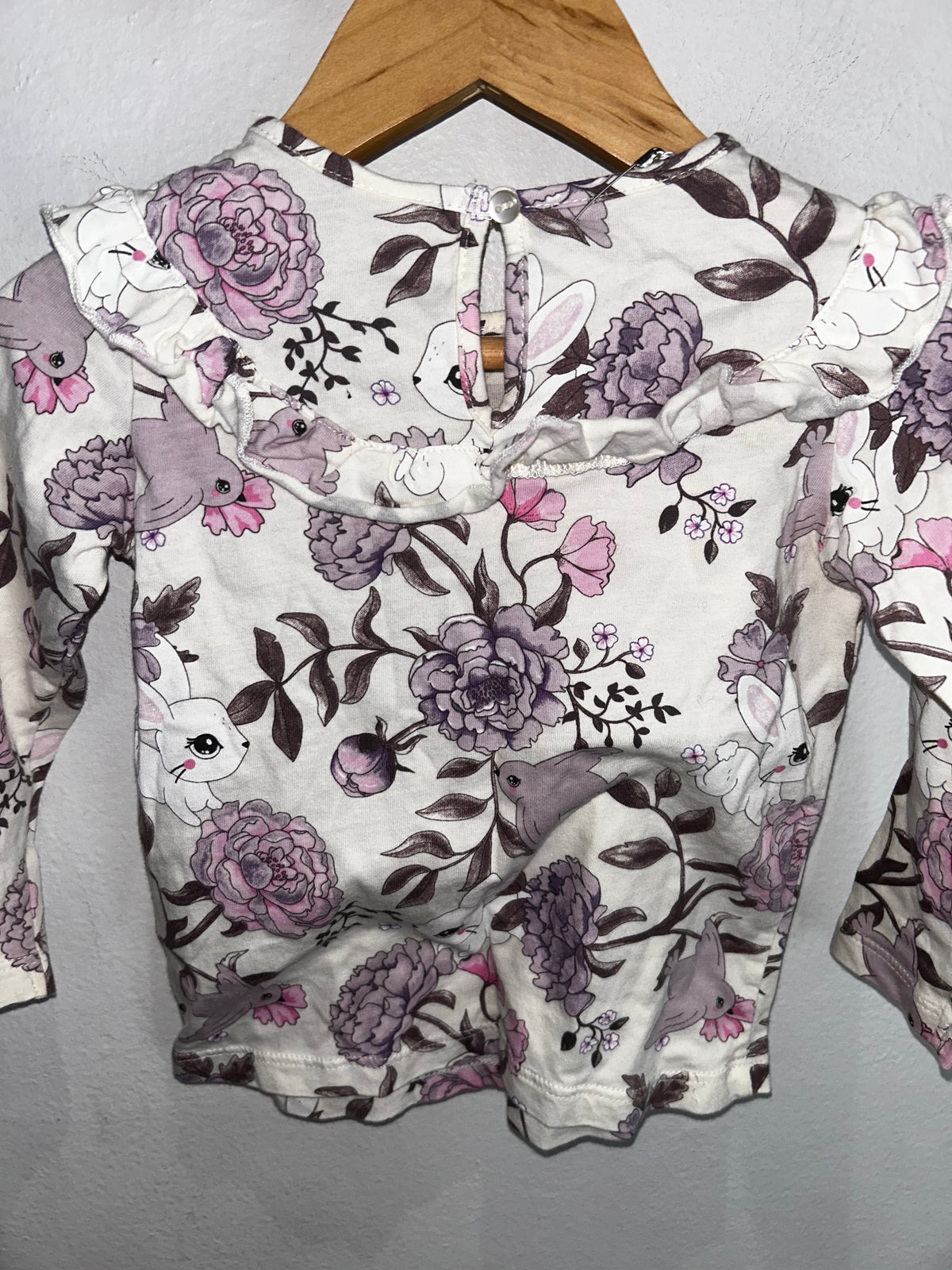 Bunnies and birds blouse 12-18m