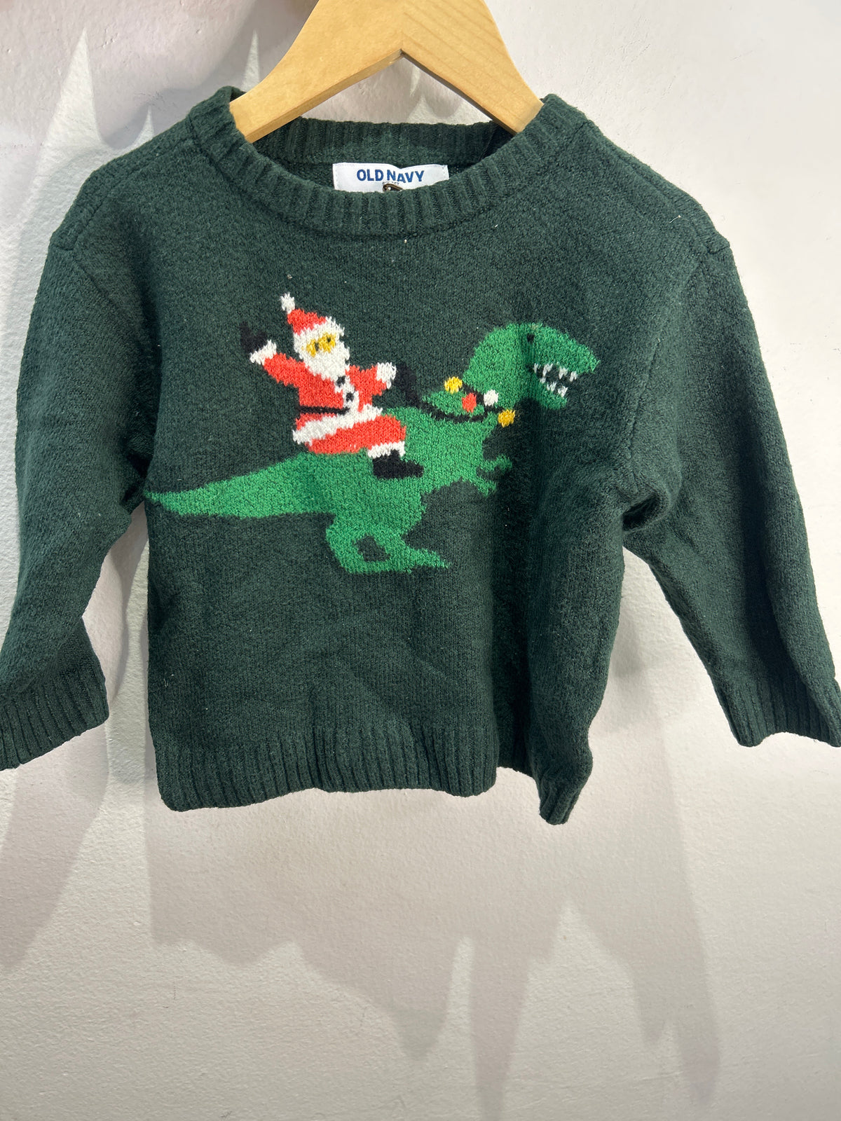 Green Santa sweater 12-18m