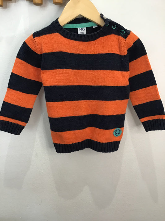 Sweater orange stripes 12-18m