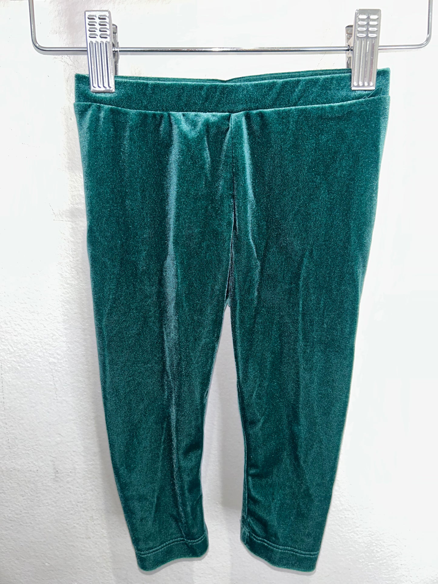 Green velvet leggings 12-18m