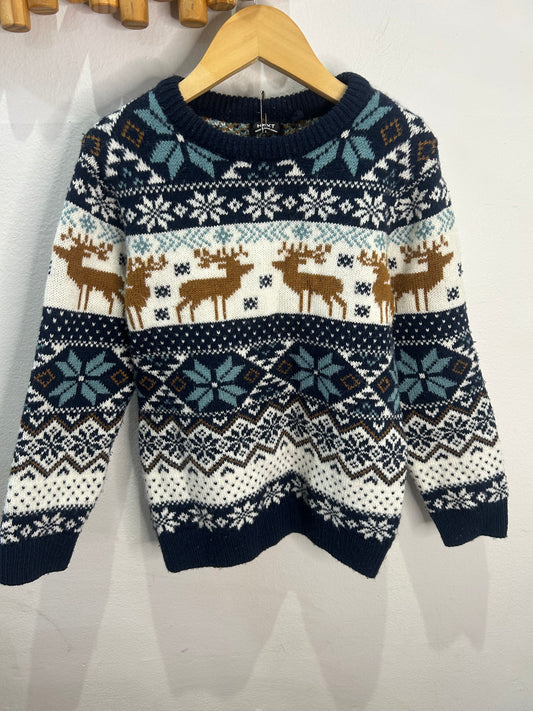 Winter print sweater 5-6y