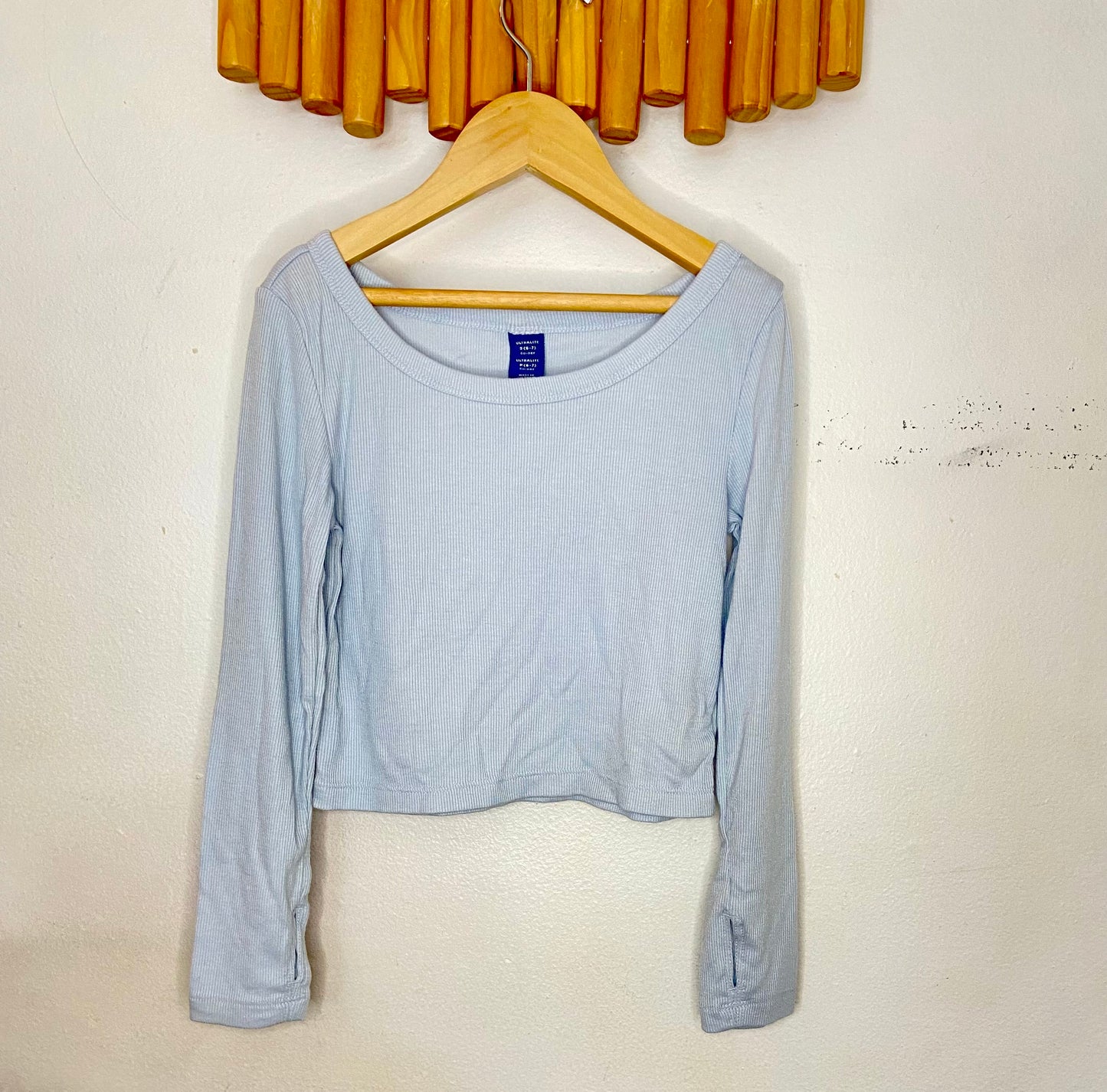 Blue crop long sleeve 6-7y