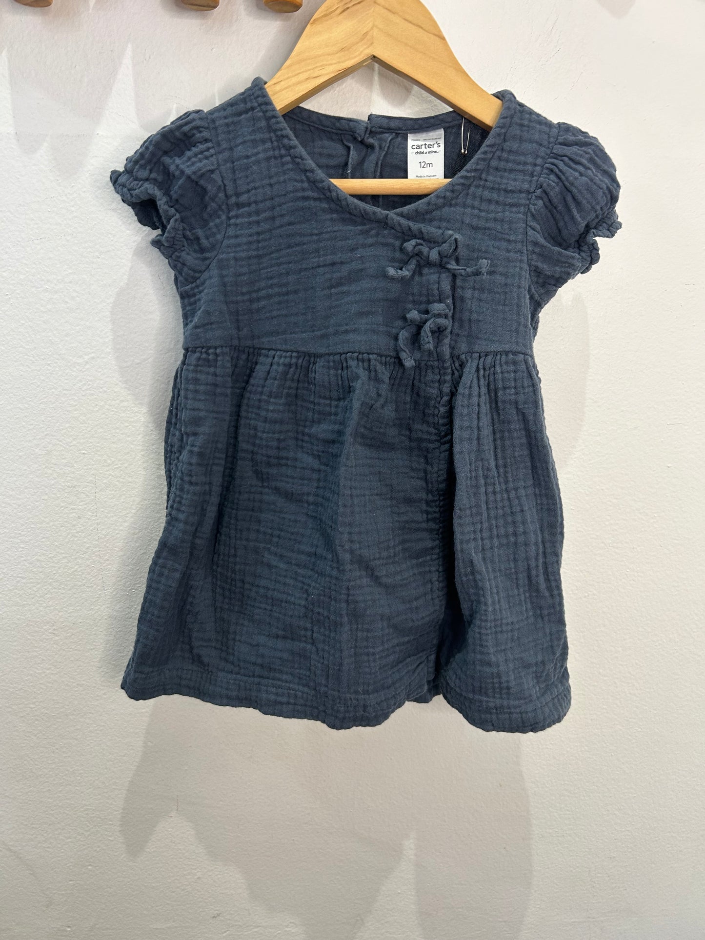 Navy textured dress 12m