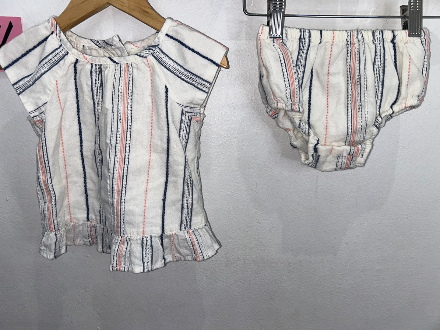 Cotton dress and bloomers 12-18m
