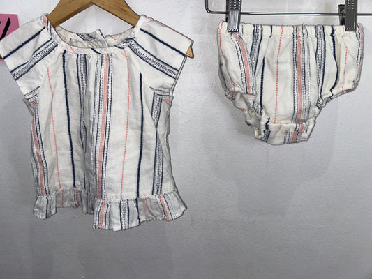 Cotton dress and bloomers 12-18m