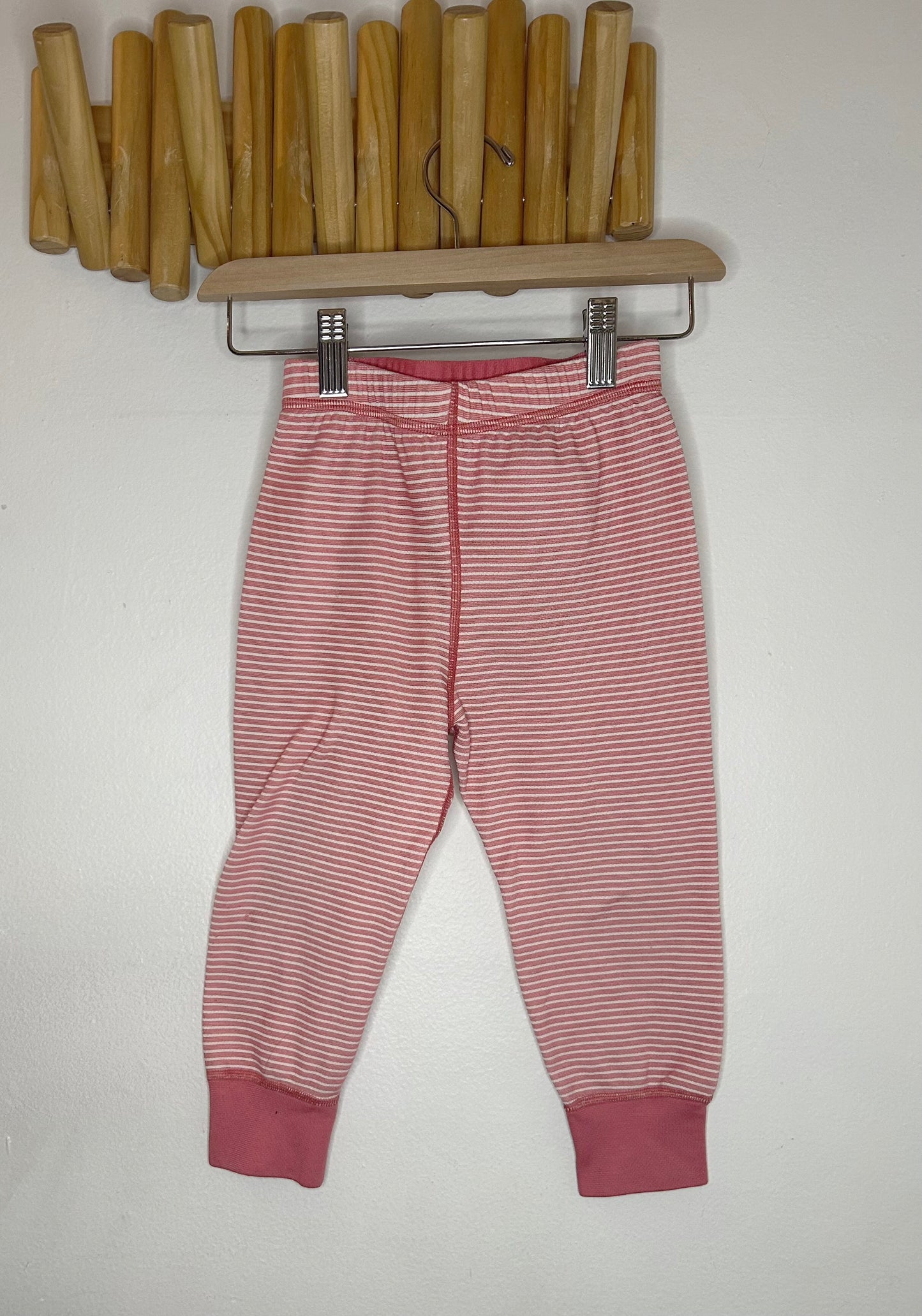 Pink striped thermal pants 24m*
