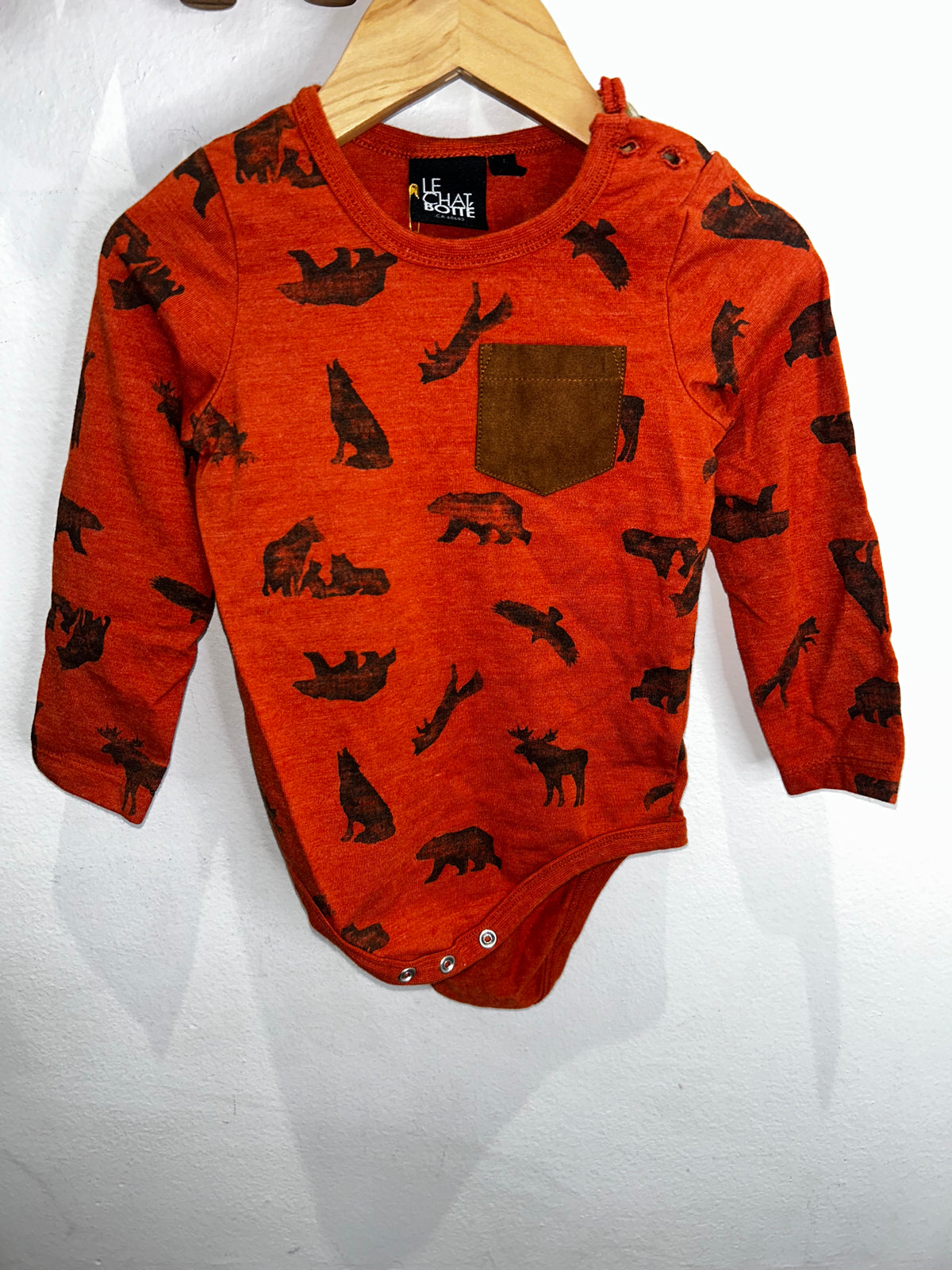 Orange fox and bear onesie 18m