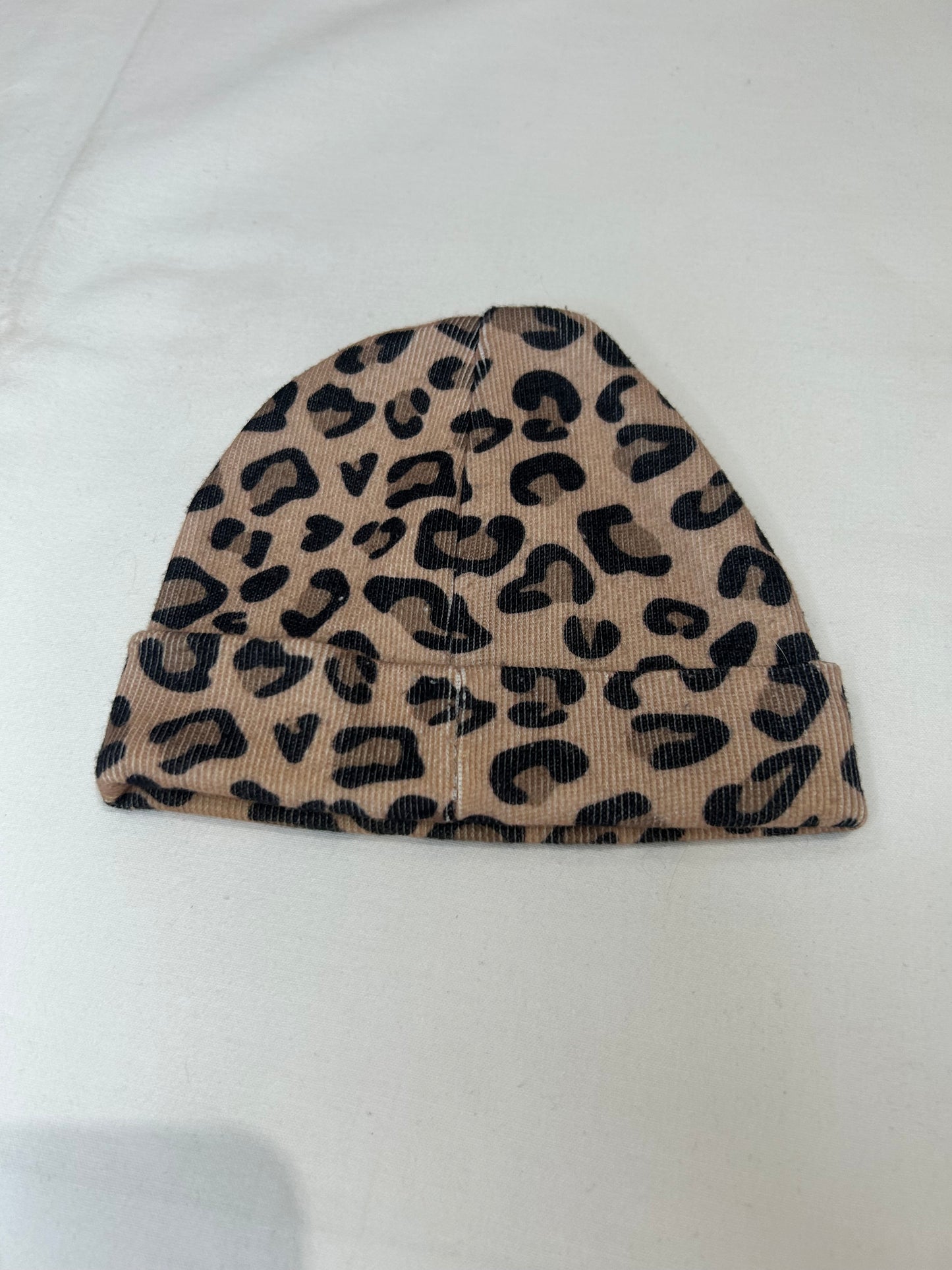 Herschel leopard hat - newborn
