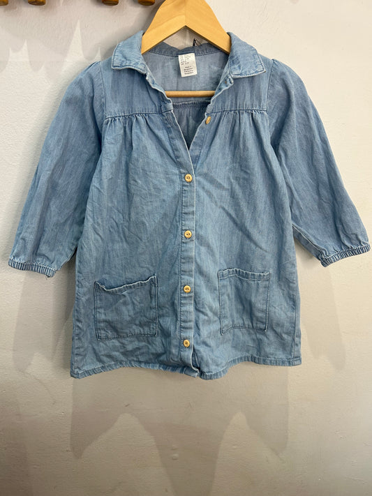 Denim shirt dress 2-3y
