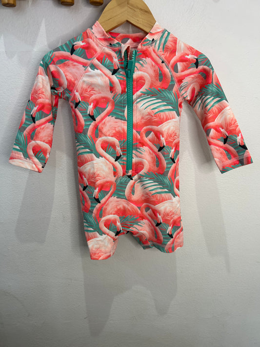 Flamingos swimsuit 6-12m