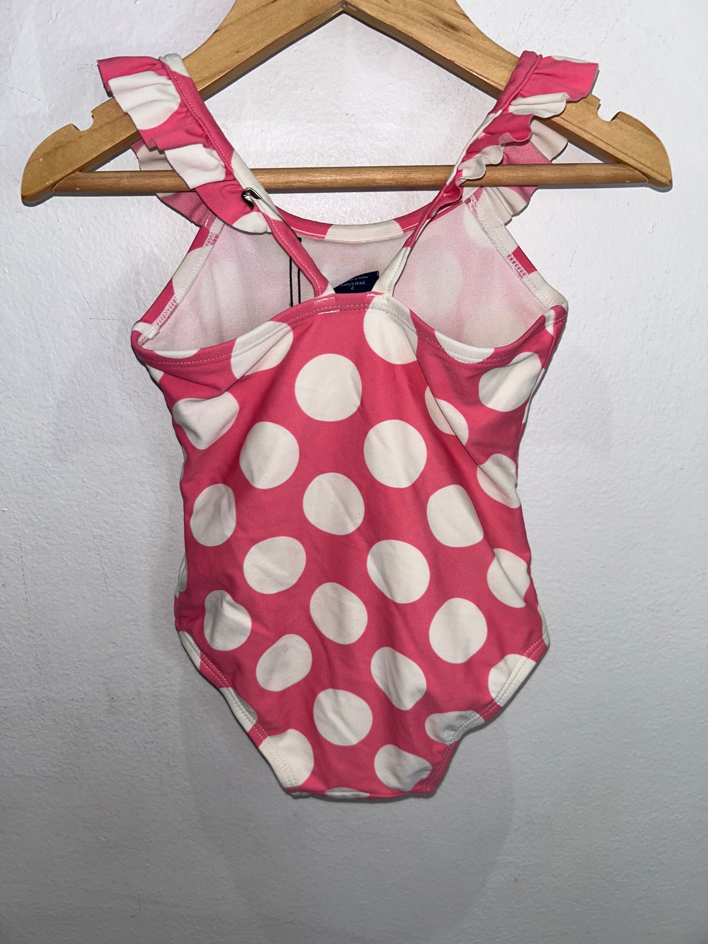 Pink dots swimsuit 2y