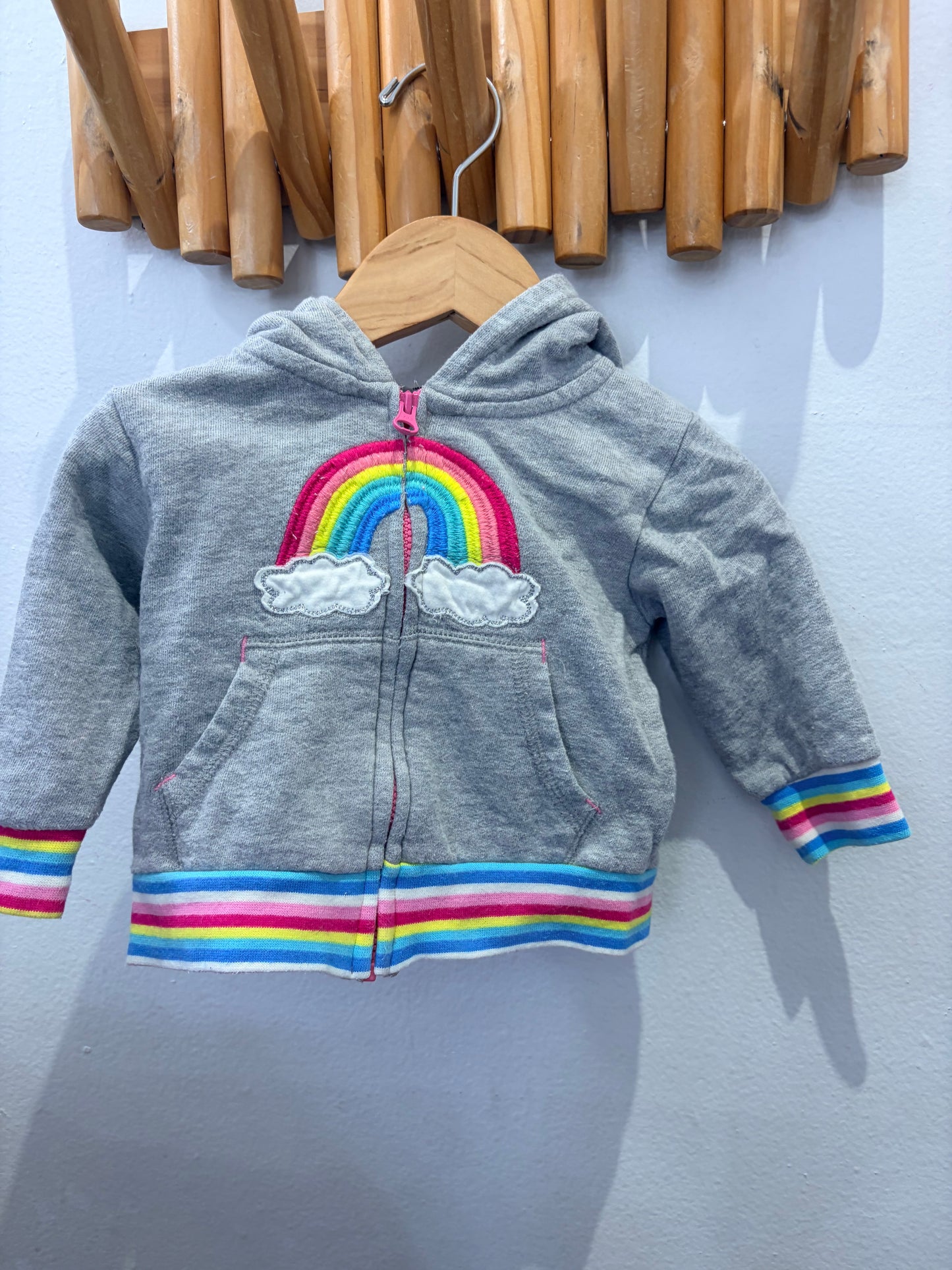 Hatley grey rainbow sweatshirt 6-9m