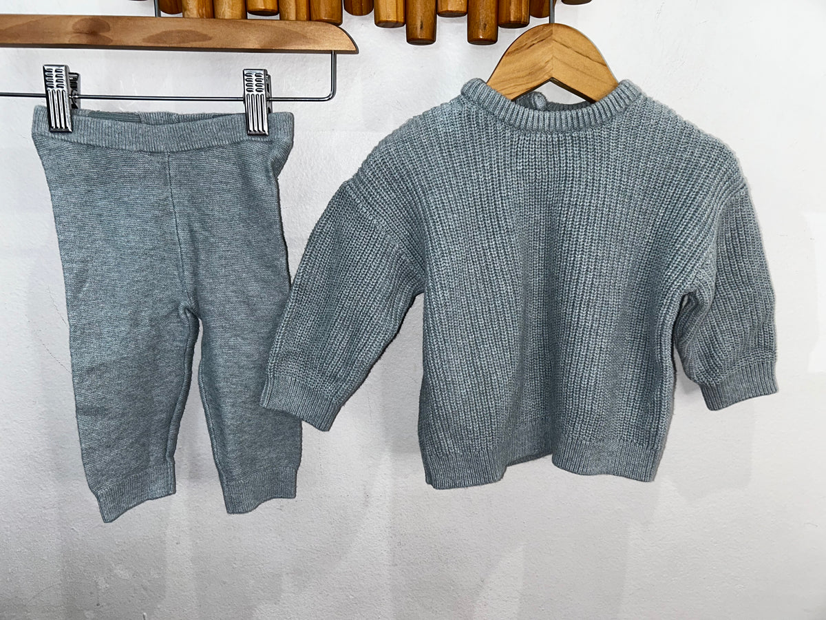 Light blue sweater set 6-9m