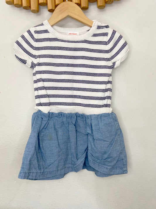 Sweater stripe dress 18-24m