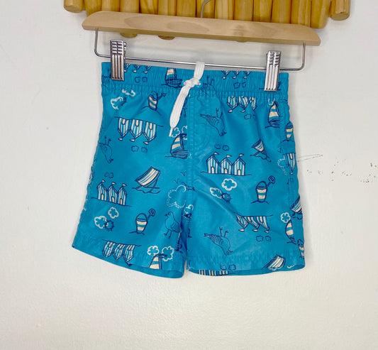 Beachside blue swimshorts 12-18m